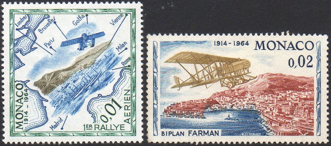 timbres-poste Monaco stamps 1964 Aerial Rally Monte-Carlo